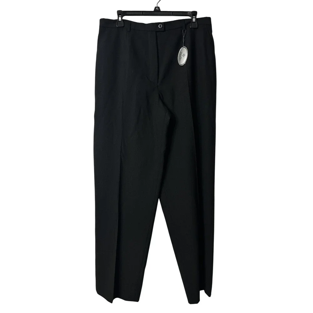 NWT Zanella Italy Jenna Womens Black‎ Wool Dress Pants Slacks Trousers Size 14